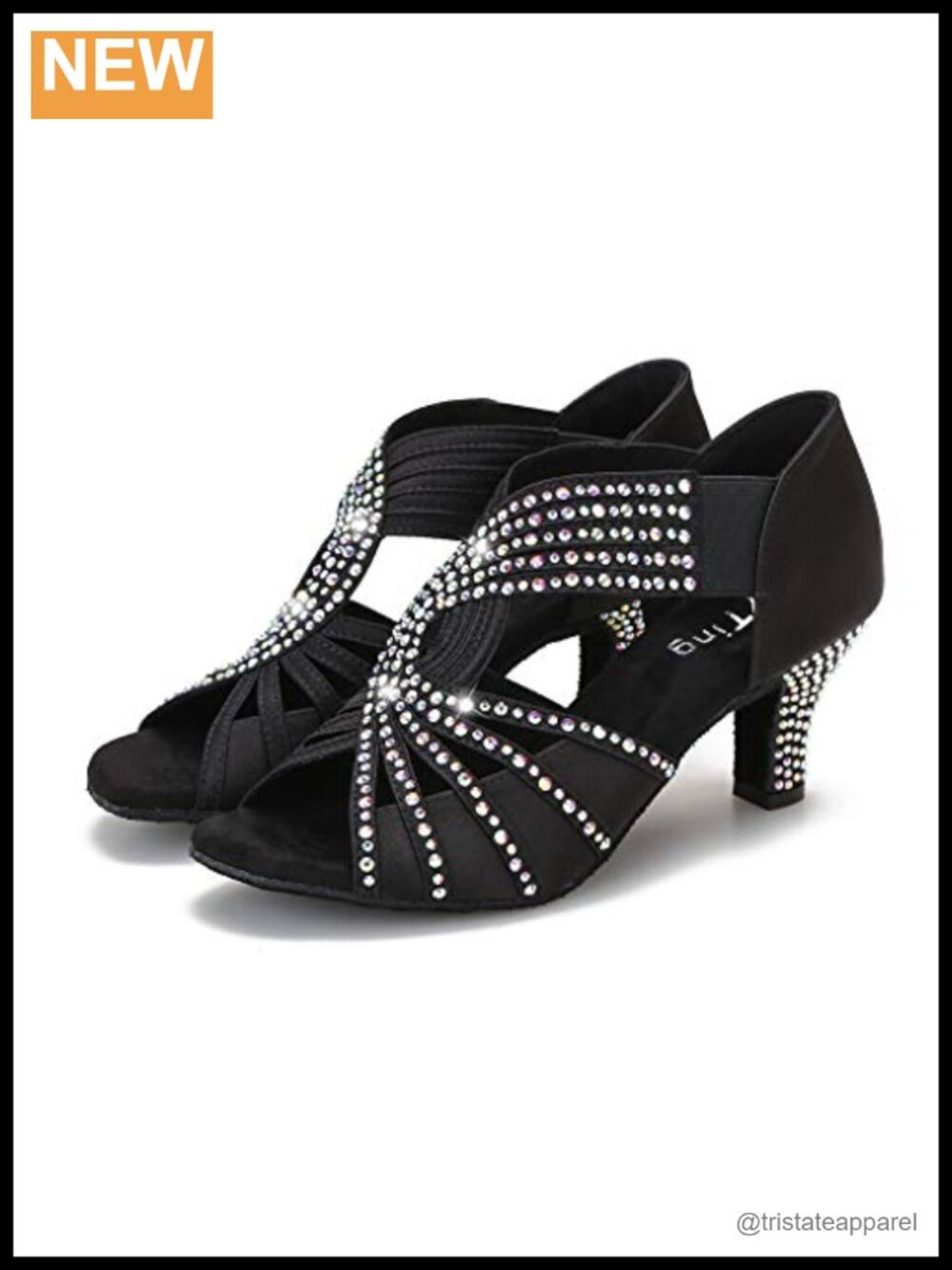 Rhinestone Ballroom Dance Shoes Latin Salsa Practice Wedding Indoor Suede Sole
